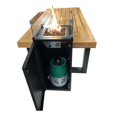 Enjoyfires - Feuertisch Teakholz 180 cm