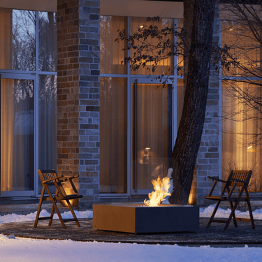 EcoSmart Fire - Base 40 Teak-Feuertisch