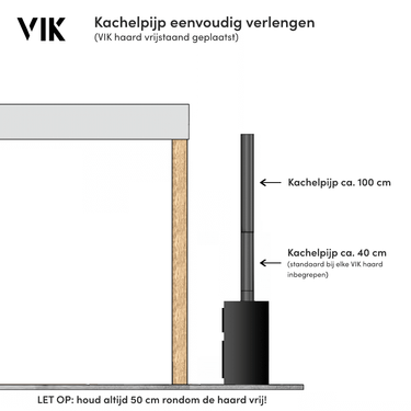 VIK - Ofenrohr 40 cm - schwarz